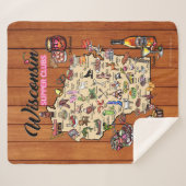 フリースシェルパスロー – ウィスコンシンセバスクラブマップ シェルパブランケット (正面(横))