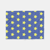 フリーススロー – 子供 – 黄色の星オン青 フリースブランケット (正面(横))