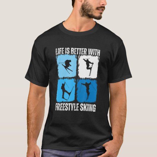 フリースタイルのスキーヤーで生活が良い Tシャツ (正面)