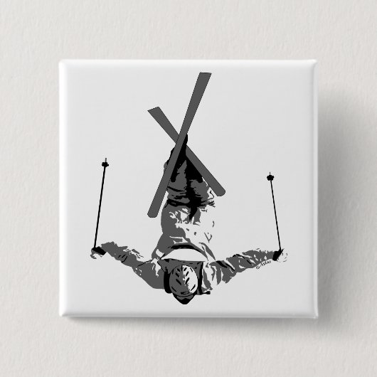 フリースタイルのスキー 缶バッジ (正面)