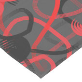 フリースタイルの赤い黒いグレーのブラシストロークのパターン ショートテーブルランナー (コーナー)