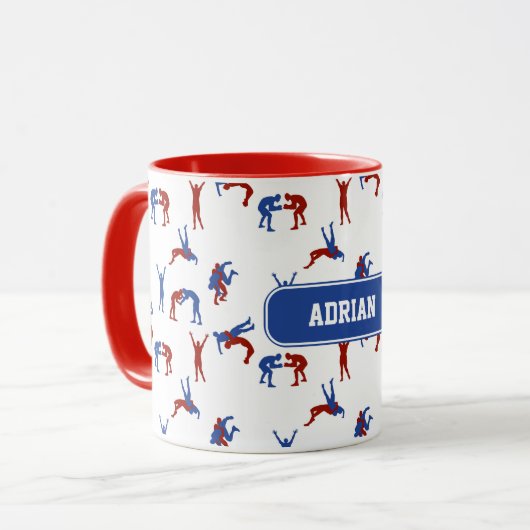 フリースタイルグレコローマレスリングパターン マグカップ (正面左)