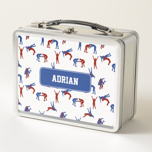 フリースタイルグレコローマレスリングパターン メタルランチボックス (正面)