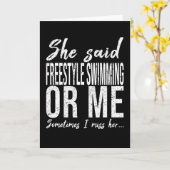 フリースタイルスイミングおもしろいギフトアイディア カード (黄色い花)