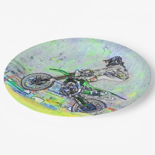 フリースタイルスタントマン – モトクロスライダー ペーパープレート (アングル)