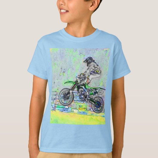 フリースタイルスタントマン – モトクロスライダー Tシャツ (正面)