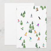 フリースタイルスノーボーダー スノーボードイラスト 招待状 (正面/裏面)