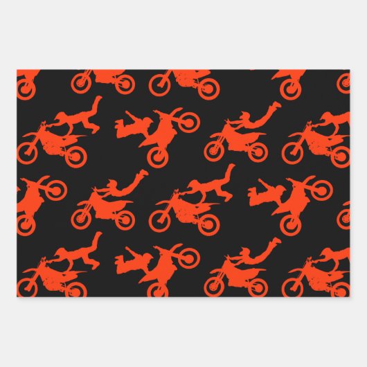 フリースタイルモトクロスシートグラブオートバイ愛好家 ラッピングペーパーシート (正面2)