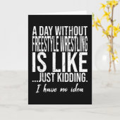 フリースタイルレスリングおもしろいギフトアイディア カード (黄色い花)