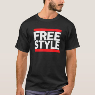 フリースタイル音楽ファン80sレトロラップのスタイルグラフィック tシャツ