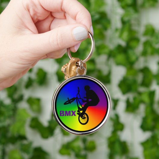 フリースタイルBMXフラットランドバイクもしくは自転車に乗る人 キーホルダー (手)