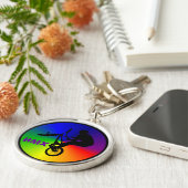 フリースタイルBMXフラットランドバイクもしくは自転車に乗る人 キーホルダー (側面)