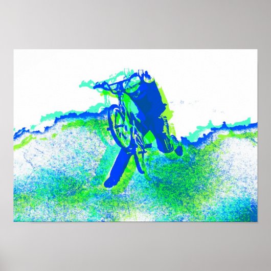 フリースタイルBMXライダークールインポップ・アートのアートスタイル ポスター (正面)
