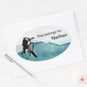 フリースタイルBMX自転車スタント 楕円形シール (封筒)