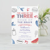 フリースターとストライプの土地3回目の誕生日 招待状 (スタンド正面)