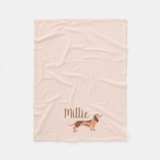フリースダックスフントベビーブランケット、スモール フリースブランケット (正面)