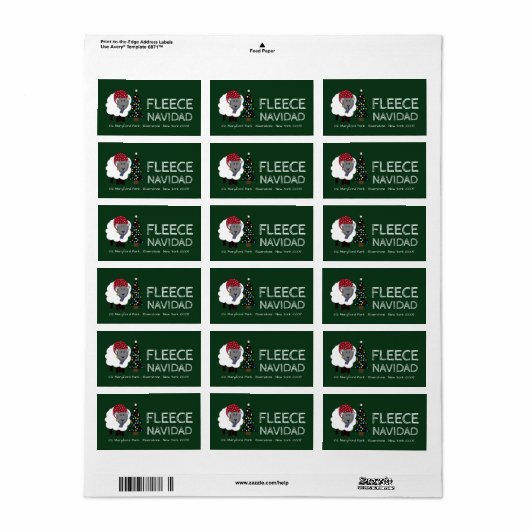 フリースナビダスペインのッドスタイルクリスマス ラベル (フルシート)