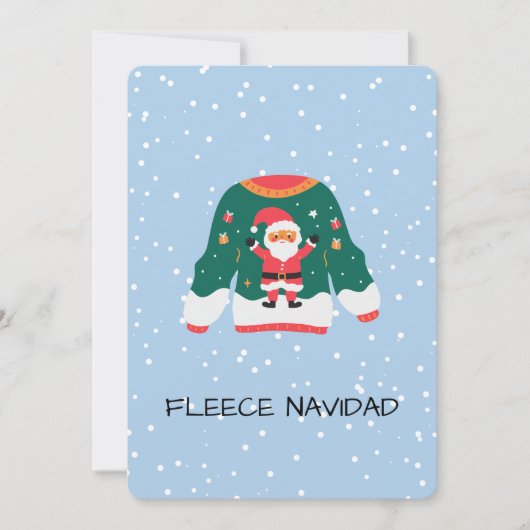フリースナビダッド – おもしろいクリスマスセーターデザイン シーズンカード (正面)