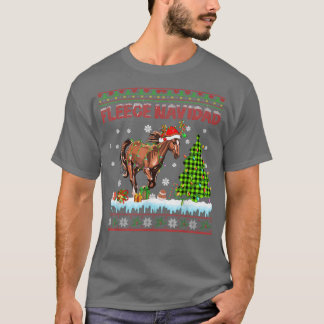 フリースナビダードクリスマスライトセーターサンタレイン Tシャツ