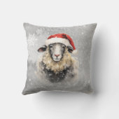 フリースナビダードホリデーグレーレッドヒツジ装飾用クッション クッション (裏面)