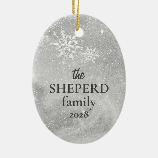 フリースナヴィダグレイ羊のクリスマスオーナメント セラミックオーナメント (裏面)