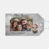 フリースナヴィダグレイ羊の写真クリスマスプレゼントラベル ギフトタグ (正面(横))