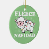 フリースナヴィダフェリズおもしろいクリスマスかわいい羊 セラミックオーナメント (右)