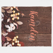 フリースパーソナライズされたスローコットンブランチオンダークWo フリースブランケット (正面(横))