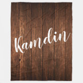 フリースパーソナライズされたスローバーンウッドカントリー素朴 フリースブランケット (正面)