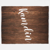 フリースパーソナライズされたスローバーンウッドカントリー素朴 フリースブランケット (正面(横))