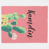 フリースパーソナライズされたスローボヘミアンサボチュススクレン フリースブランケット (正面(横))