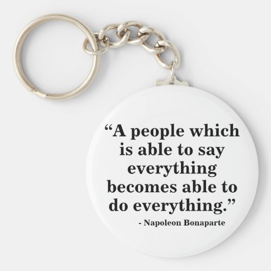 フリースピーチキーリング – 引用文32 キーホルダー (正面)