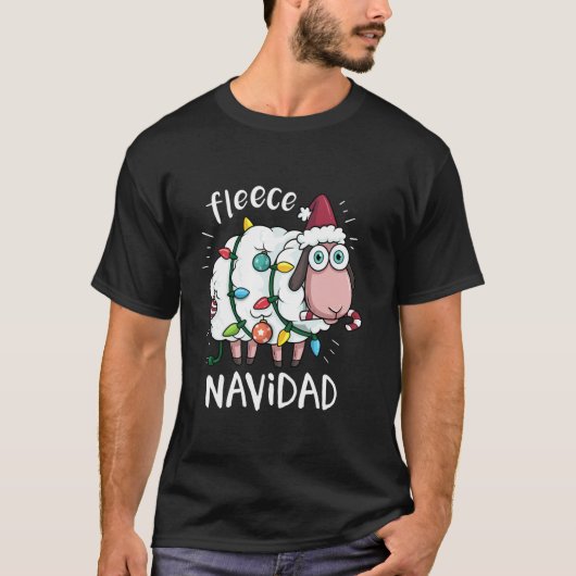フリースフェリズナビダメキシコスペインのクリスマス羊Ch Tシャツ (正面)