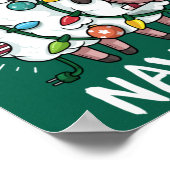 フリースフェリズナヴィダッおもしろいキュートヒツクリスマス ポスター (角)