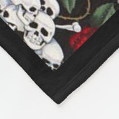 フリースブランケットかスカルおよびバラ フリースブランケット (角)