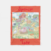 フリースブランケットかパーソナライズな漫画の家畜 フリースブランケット (正面)