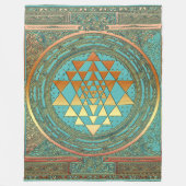 フリースブランケットの金ゴールドのチャクラの記号のヨガのスピリチュアル フリースブランケット (正面)