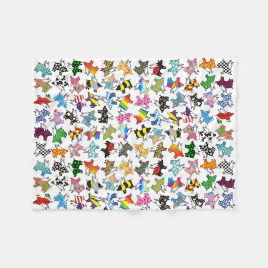 フリースブランケットの飛んでいるなブタ フリースブランケット (正面(横))