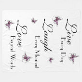 フリースブランケットはまたは愛笑い住んでいます フリースブランケット (正面(横))