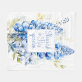 フリースブランケットは彼の庭のブルーボンネットで繁栄 フリースブランケット (正面(横))