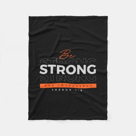 フリースブランケットやる気を起こさせるバイブル聖句Joshua 1:9 フリースブランケット (正面)