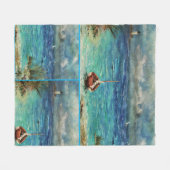 フリースブランケットセーラーボーツストーミーシーズアンズレ フリースブランケット (正面(横))