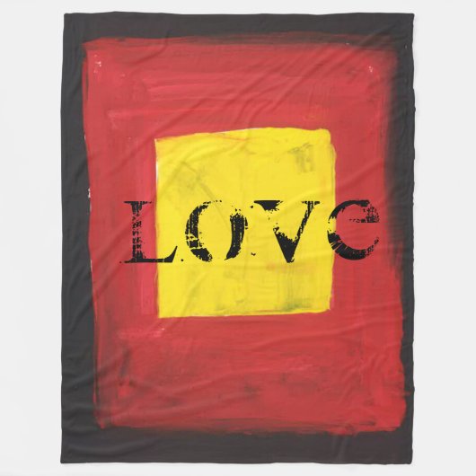 フリースブランケットブラック、レッド、イエロー。 フリースブランケット (正面)