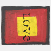 フリースブランケットブラック、レッド、イエロー。 フリースブランケット (正面(横))