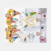 フリースブランケットメリークリスマスハッピーバースデー フリースブランケット (正面(横))