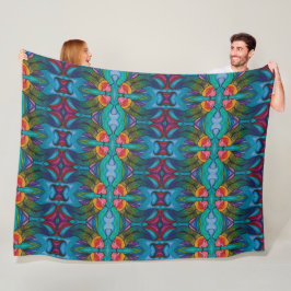 フリースブランケット付きレインボーコイフィッシュデザイン フリースブランケット