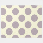 フリースブランケット大円ドットパープルクリーム フリースブランケット (正面(横))