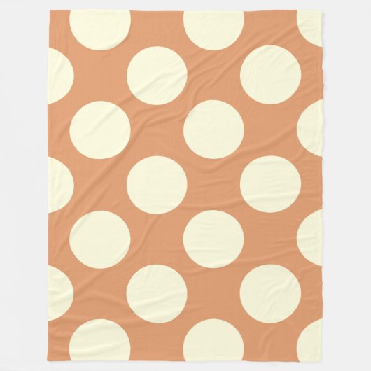 フリースブランケット大円ドットブラウンクリーム フリースブランケット (正面)