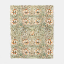 フリースブランケット:ウィリアム・モリス：ハニーサックル