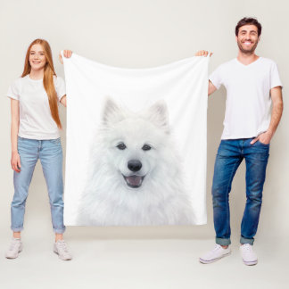フリースブランケット、サモエド犬by miart フリースブランケット